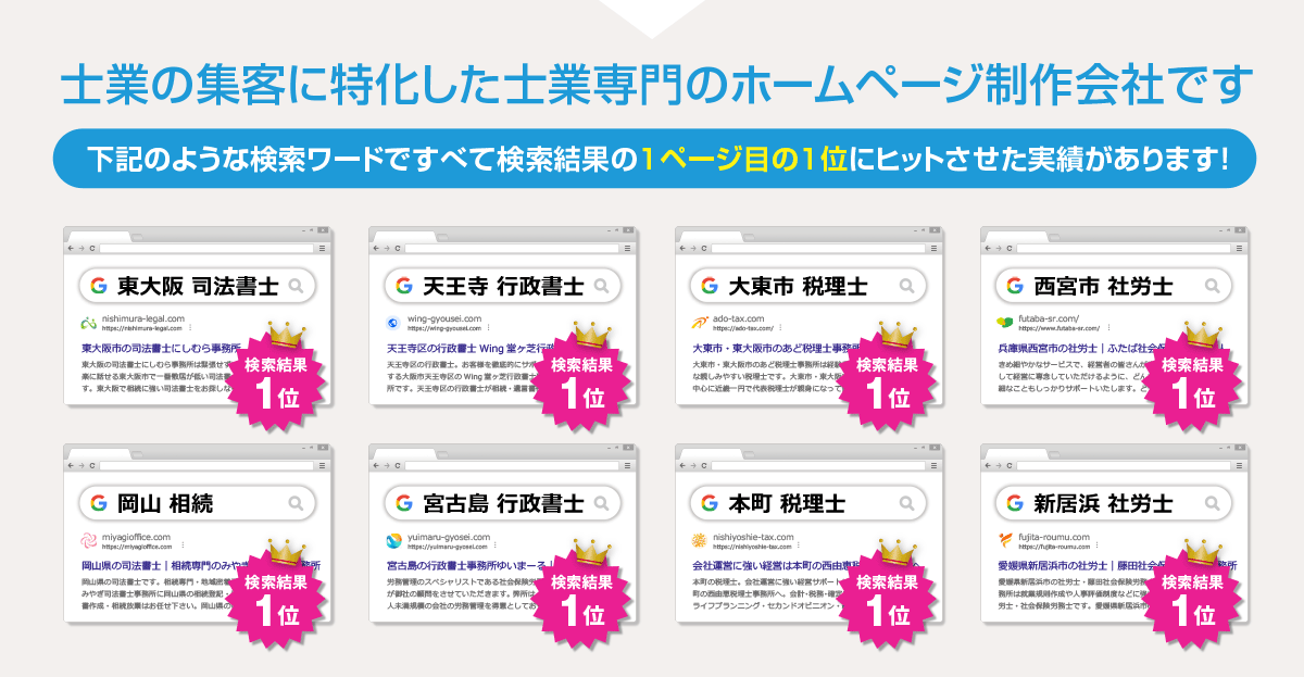 士業のSEO対策に強いホームページ作成